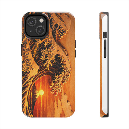 Golden Wave Tough Phone Case – Hokusai Sunset Japanese Art