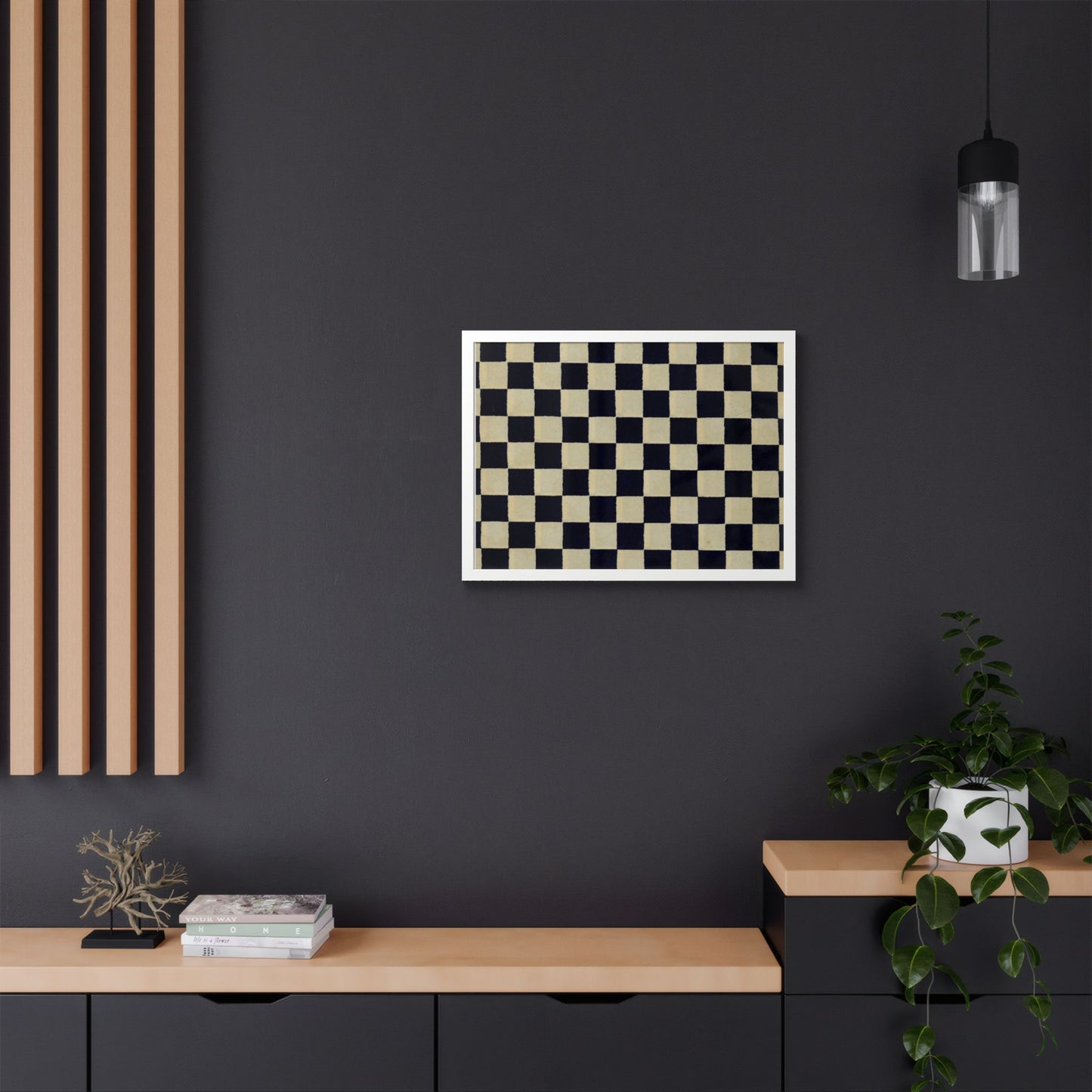 Taisho Era Ichimatsu Checkerboard Framed Poster - 1926 Japanese Chiyogami Wall Art
