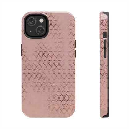 Taisho Era Pink Asanoha Phone Case | 1926 Japanese Chiyogami Art | Hemp Leaf Pattern