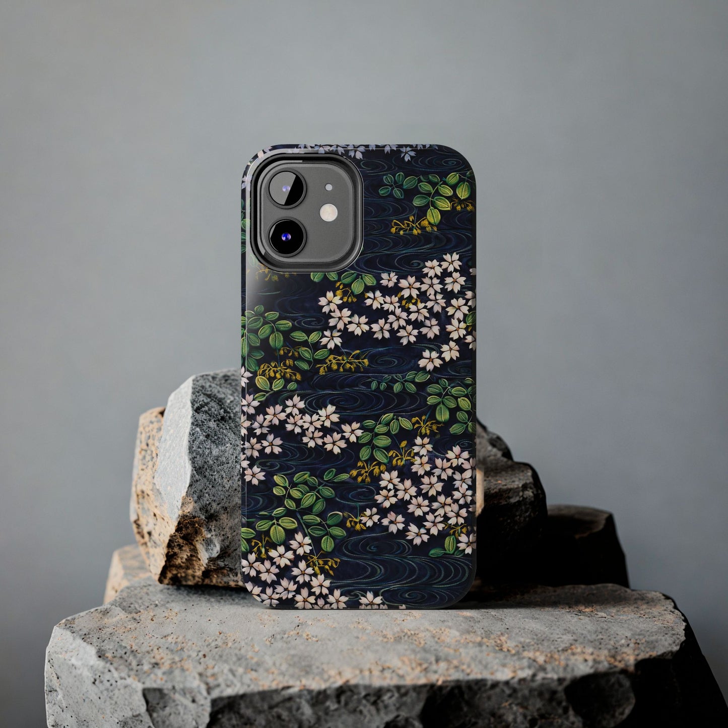 Sakura River Night Phone Case – Japanese Chiyogami Inspired Design