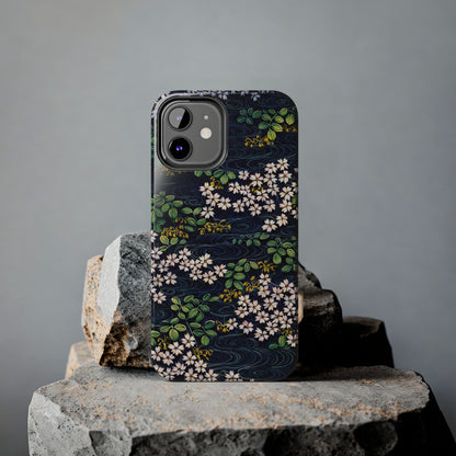 Sakura River Night Phone Case – Japanese Chiyogami Inspired Design