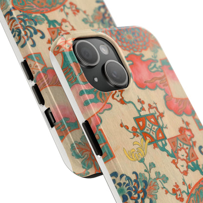 Meiji Era Fan & Chrysanthemum Phone Case | 1901 Zuan Hyakushu | Japanese Art