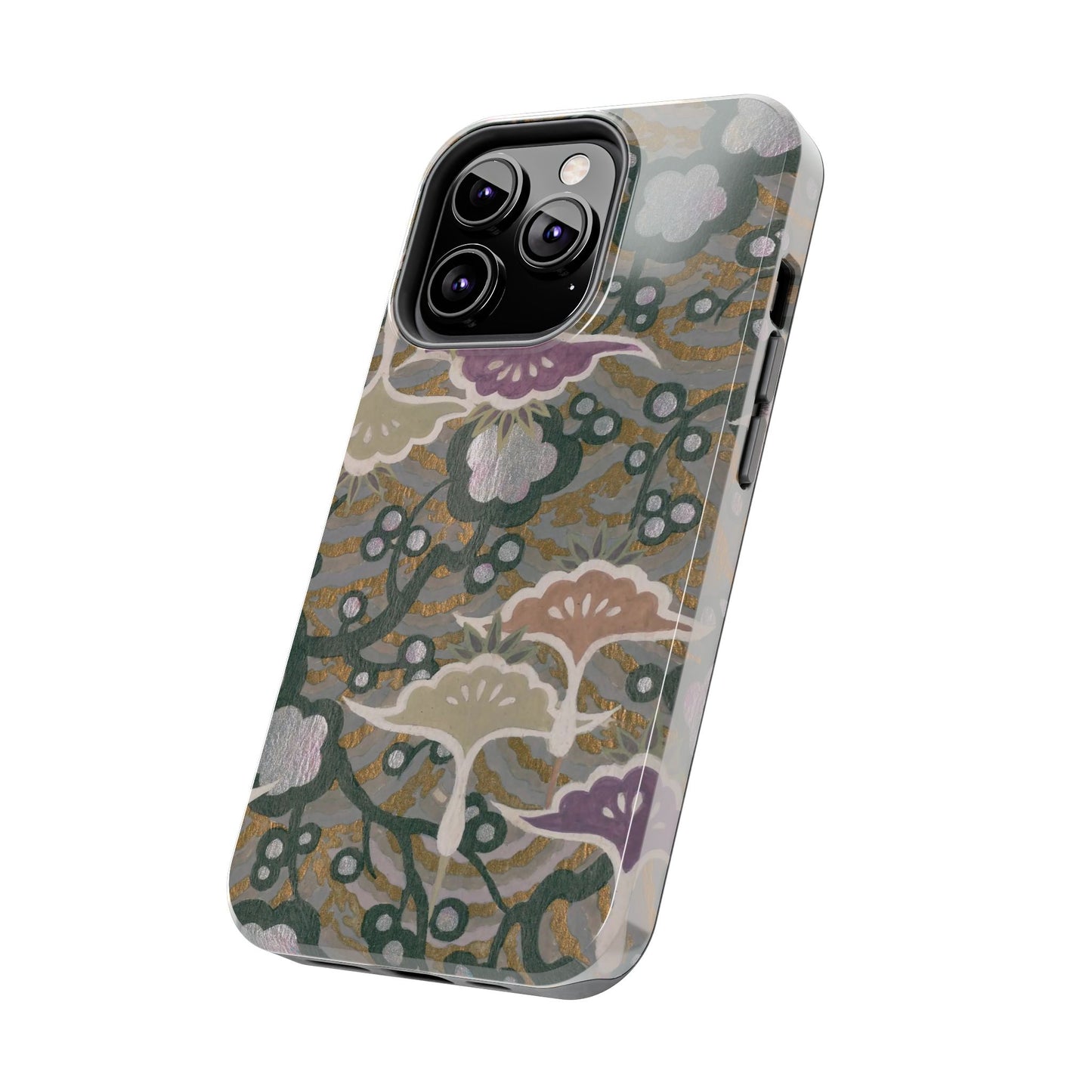 Meiji Era Dancing Cranes & Plum Phone Case | 1901 Zuan Hyakushu | Gold & Silver Japanese Art