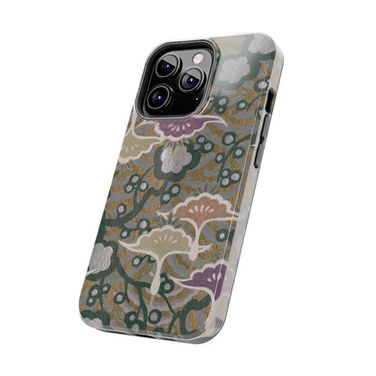 Meiji Era Dancing Cranes & Plum Phone Case | 1901 Zuan Hyakushu | Gold & Silver Japanese Art
