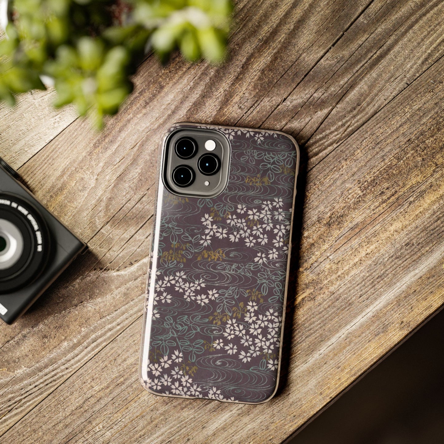 Meiji Era Sakura River Phone Case | 1901 Zuan Hyakushu | Wisteria Purple Japanese Art