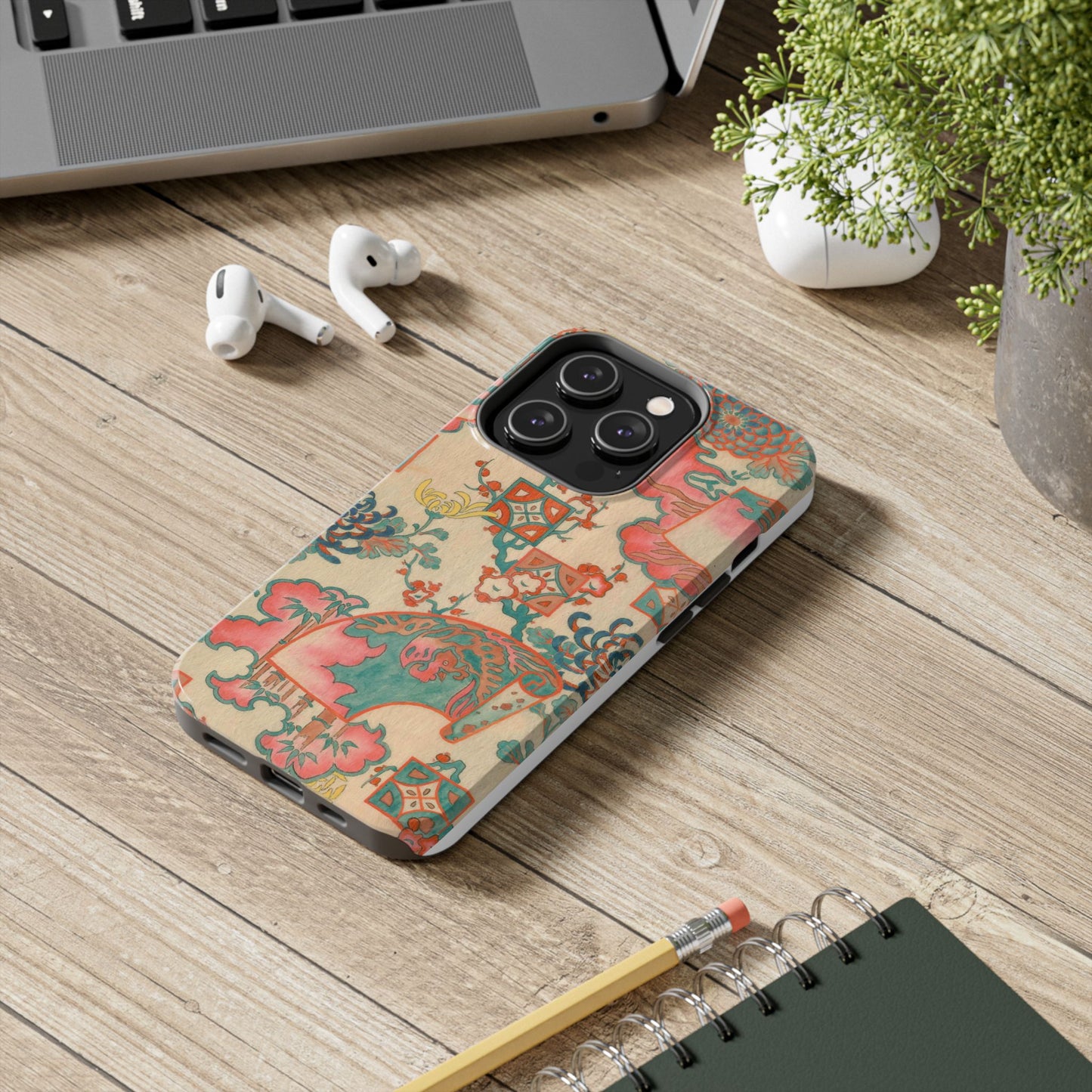 Meiji Era Fan & Chrysanthemum Phone Case | 1901 Zuan Hyakushu | Japanese Art