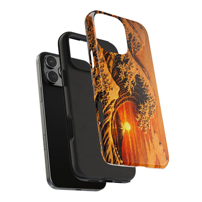 Golden Wave Tough Phone Case – Hokusai Sunset Japanese Art