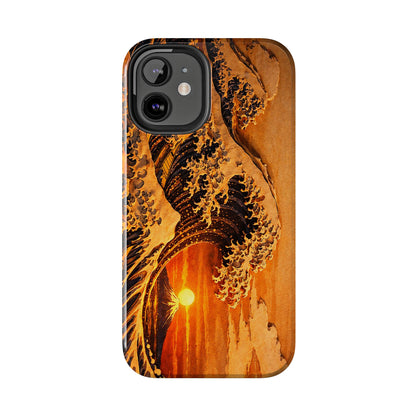 Golden Wave Tough Phone Case – Hokusai Sunset Japanese Art