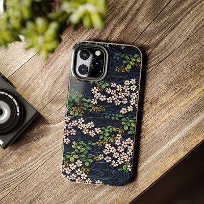 Sakura River Night Phone Case – Japanese Chiyogami Inspired Design