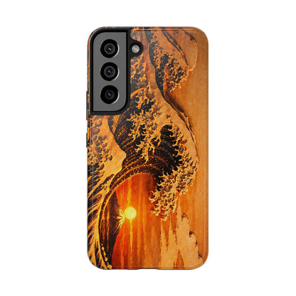 Golden Wave Tough Phone Case – Hokusai Sunset Japanese Art