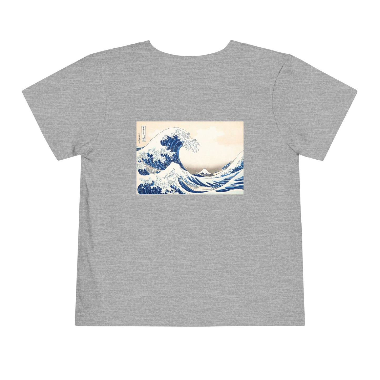 Great Wave off Kanagawa Toddler T-Shirt - Hokusai Japanese Art Back Print Kids Tee