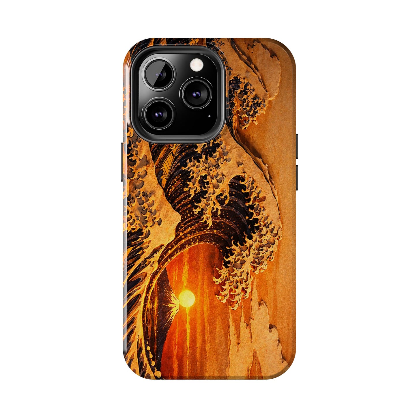 Golden Wave Tough Phone Case – Hokusai Sunset Japanese Art