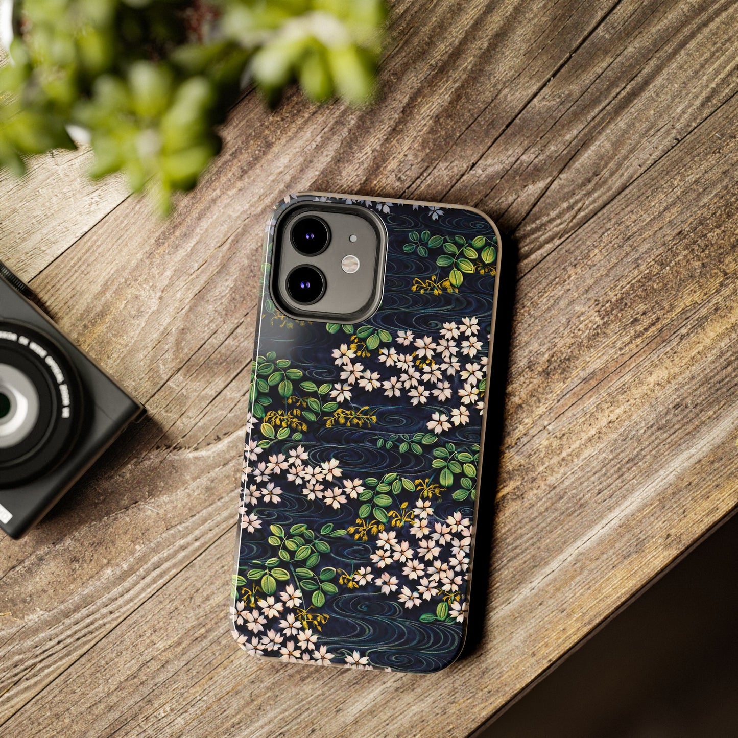 Sakura River Night Phone Case – Japanese Chiyogami Inspired Design