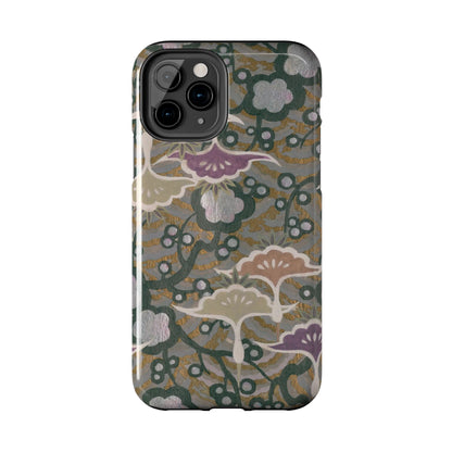 Meiji Era Dancing Cranes & Plum Phone Case | 1901 Zuan Hyakushu | Gold & Silver Japanese Art