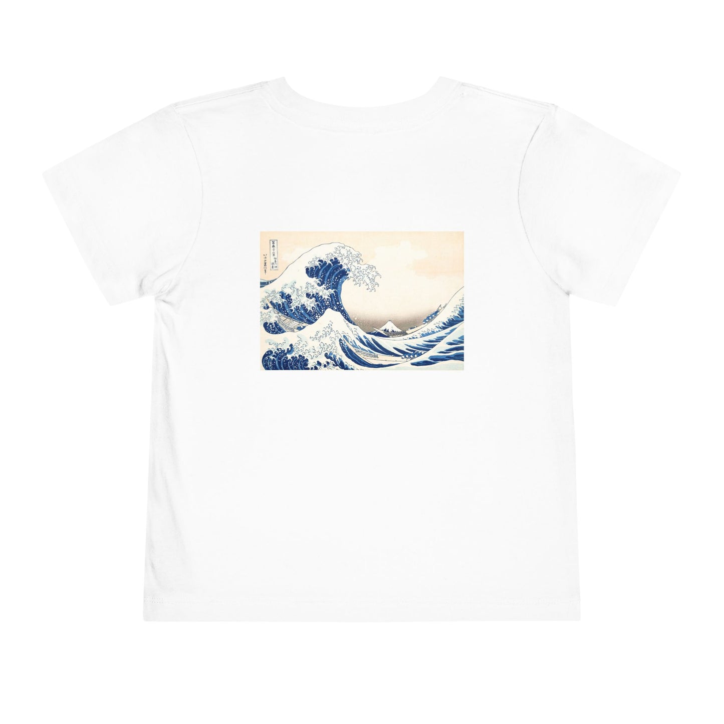 Great Wave off Kanagawa Toddler T-Shirt - Hokusai Japanese Art Back Print Kids Tee