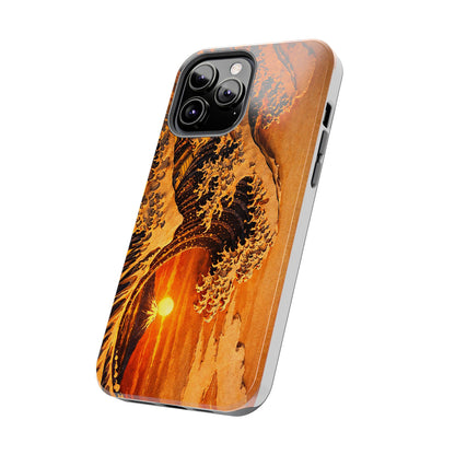 Golden Wave Tough Phone Case – Hokusai Sunset Japanese Art