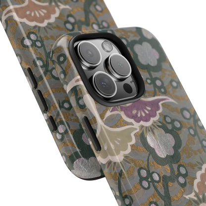 Meiji Era Dancing Cranes & Plum Phone Case | 1901 Zuan Hyakushu | Gold & Silver Japanese Art