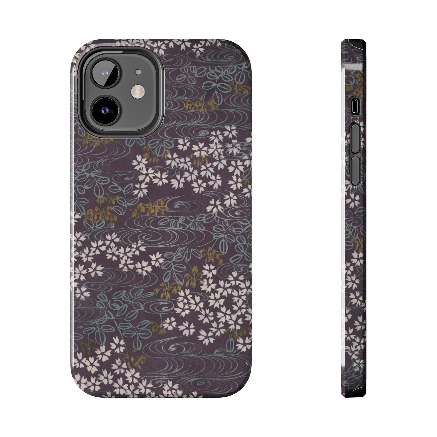 Meiji Era Sakura River Phone Case | 1901 Zuan Hyakushu | Wisteria Purple Japanese Art