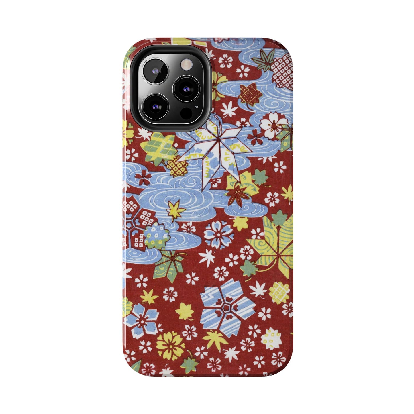 Taisho Umbrella Tales | 1926 Sakura, Momiji & Flowing Water Phone Case | Vintage Chiyogami Art