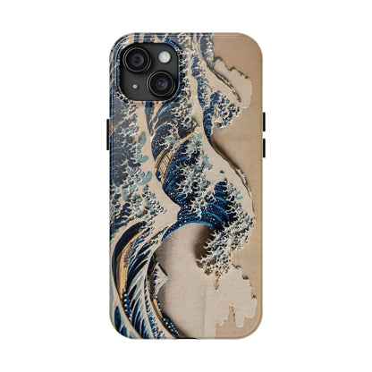 Great Wave 3D Shadow Relief Tough Phone Case – Hokusai Japanese Art