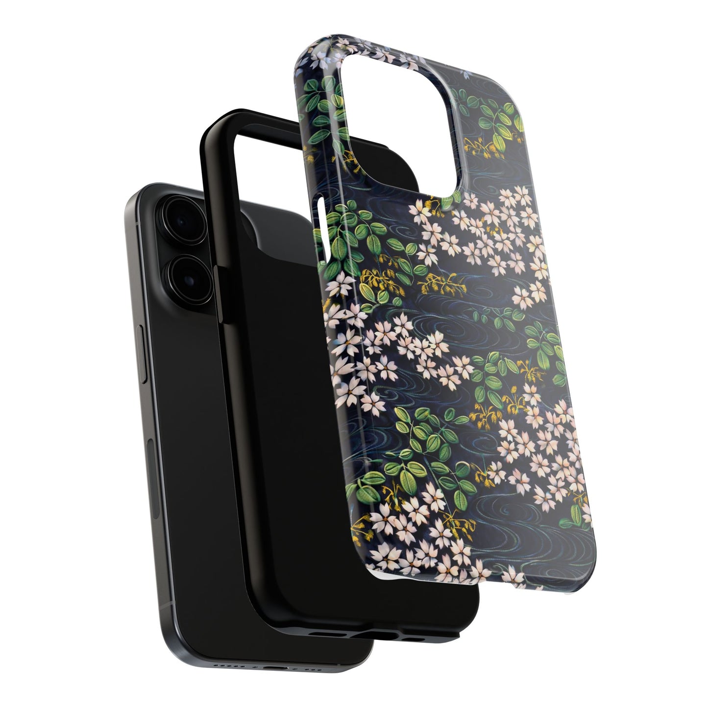 Sakura River Night Phone Case – Japanese Chiyogami Inspired Design