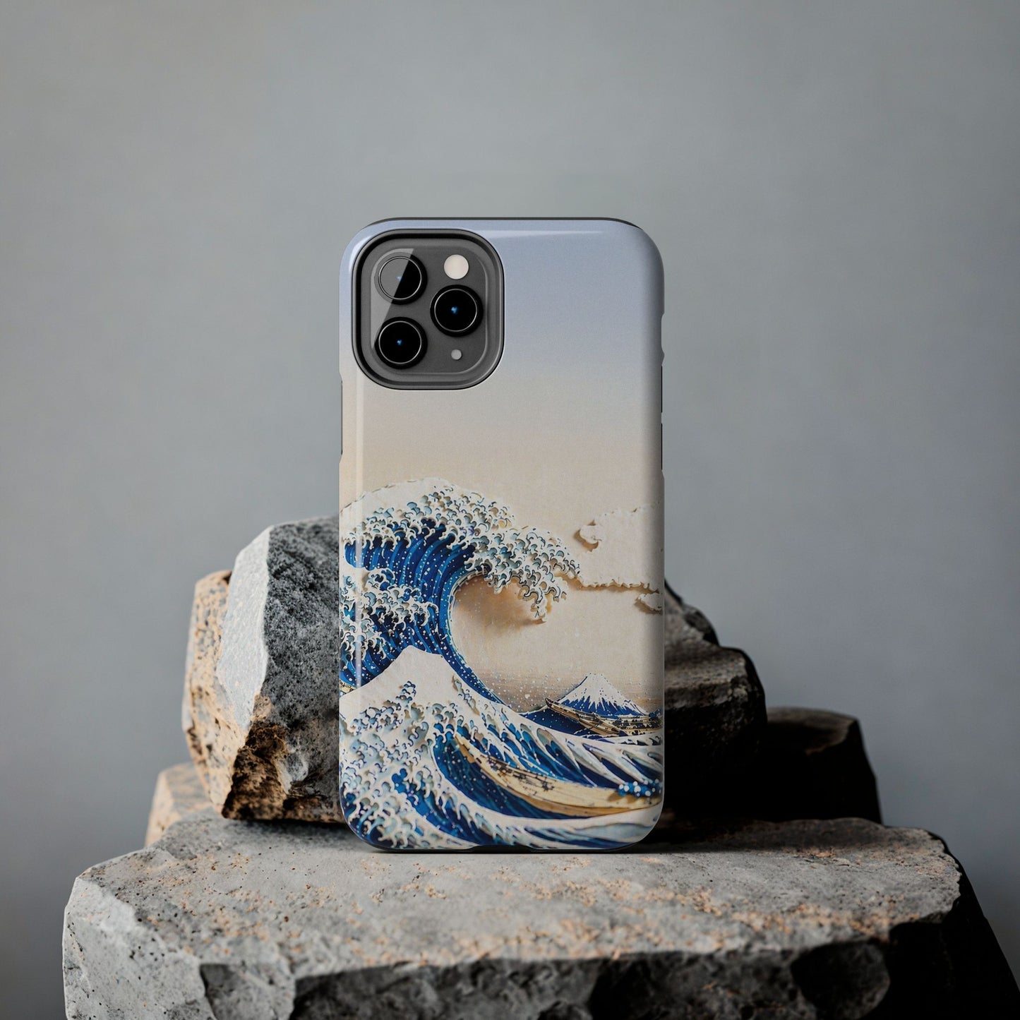 Japanese Great Wave Morning Glow Phone Case | Hokusai 3D Art | Edo Era Masterpiece