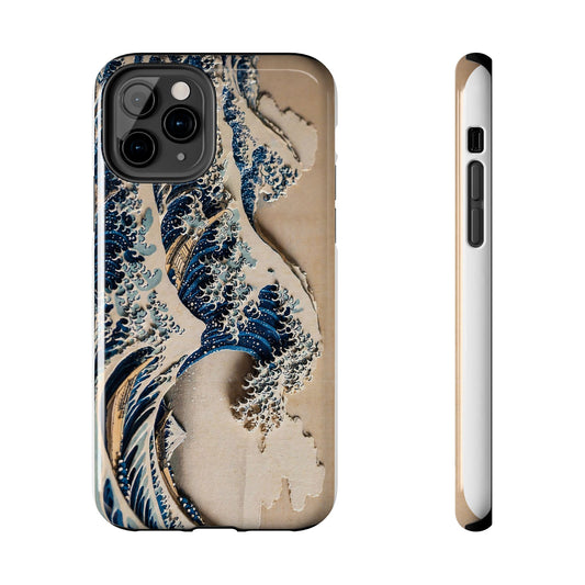 Great Wave 3D Shadow Relief Tough Phone Case – Hokusai Japanese Art