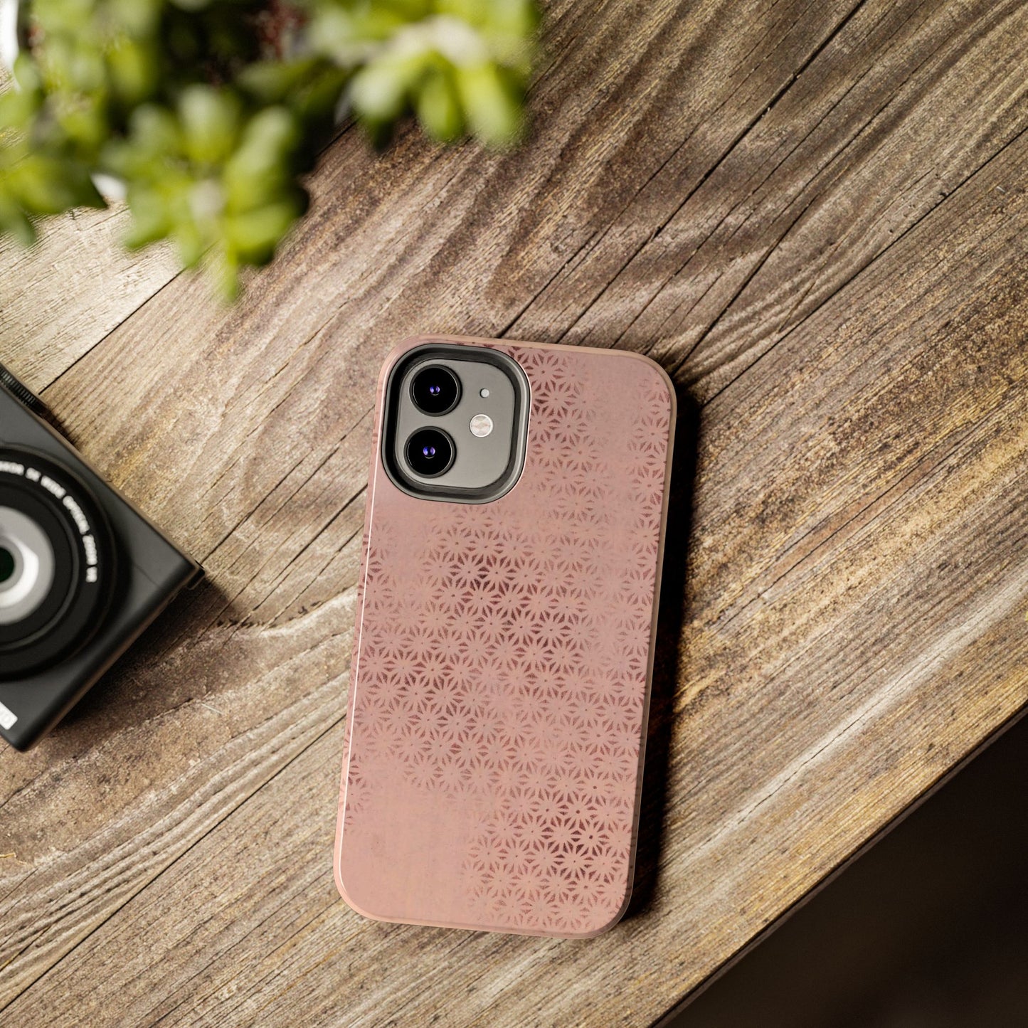 Taisho Era Pink Asanoha Phone Case | 1926 Japanese Chiyogami Art | Hemp Leaf Pattern