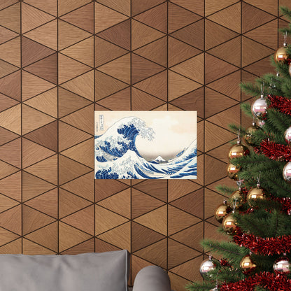 Hokusai Wave Matte Poster — The Great Wave Off Kanagawa Horizontal Print