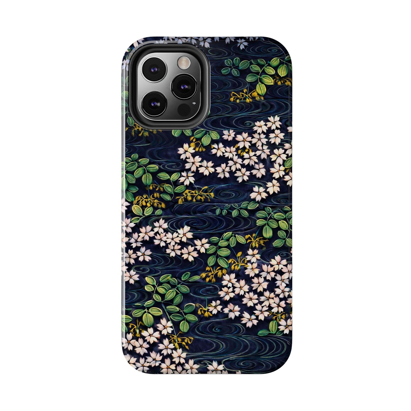 Sakura River Night Phone Case – Japanese Chiyogami Inspired Design