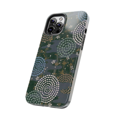 Meiji Era Uzumaki Spiral Phone Case | 1901 Zuan Hyakushu | Tokiwa Green Japanese Art