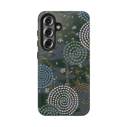 Meiji Era Uzumaki Spiral Phone Case | 1901 Zuan Hyakushu | Tokiwa Green Japanese Art