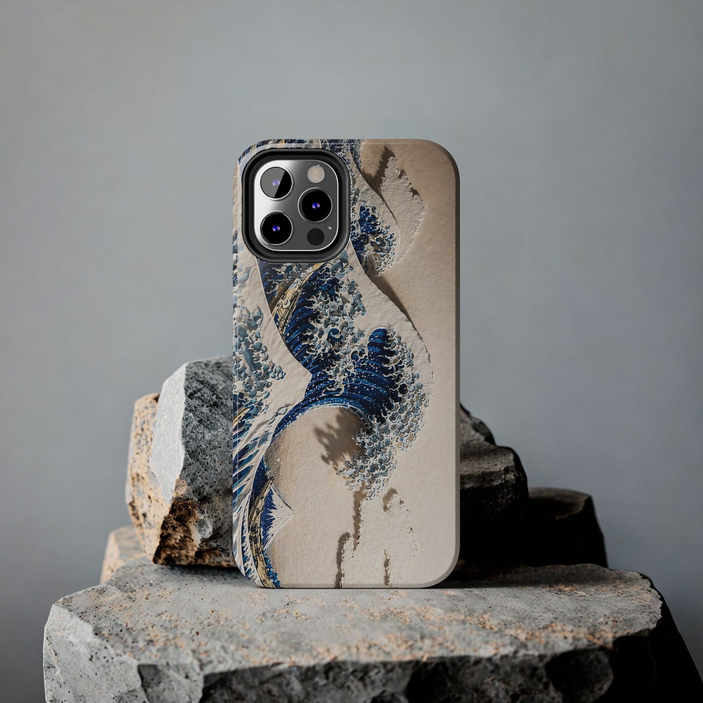 Great Wave 3D Embossed Tough Phone Case – Hokusai Japanese Art