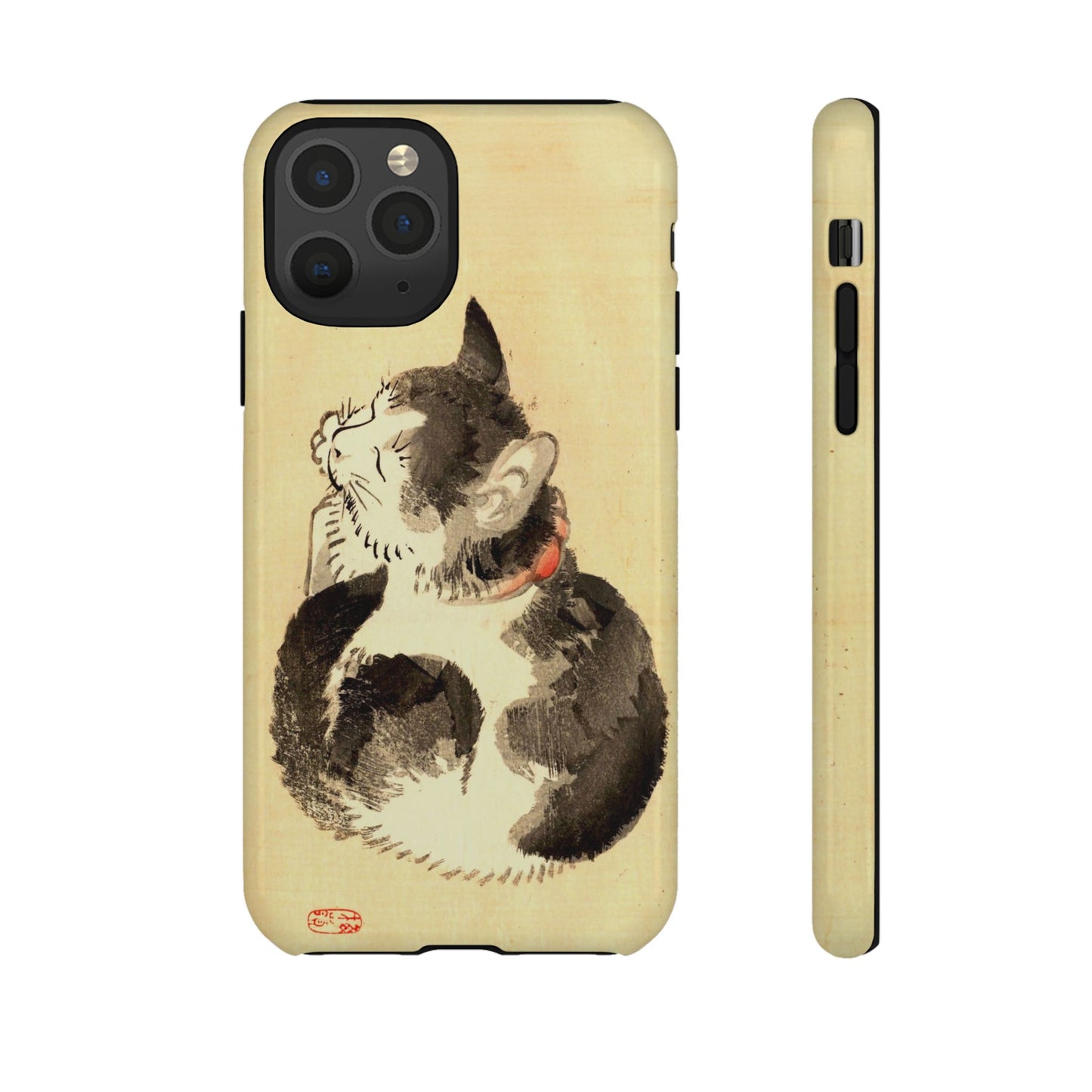 Sleeping Cat iPhone Case | Meiji Era Japanese Ink Painting | Ukiyo-e Art Phone Case | Vintage Japan Cat Gift
