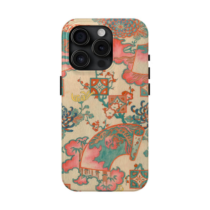 Meiji Era Fan & Chrysanthemum Phone Case | 1901 Zuan Hyakushu | Japanese Art