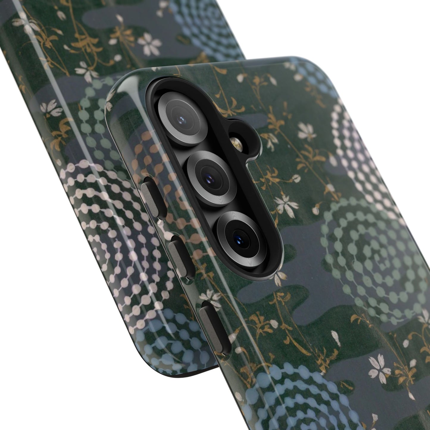 Meiji Era Uzumaki Spiral Phone Case | 1901 Zuan Hyakushu | Tokiwa Green Japanese Art