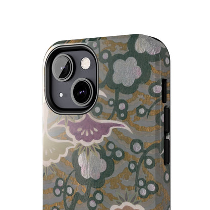 Meiji Era Dancing Cranes & Plum Phone Case | 1901 Zuan Hyakushu | Gold & Silver Japanese Art