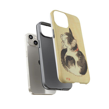 Sleeping Cat iPhone Case | Meiji Era Japanese Ink Painting | Ukiyo-e Art Phone Case | Vintage Japan Cat Gift