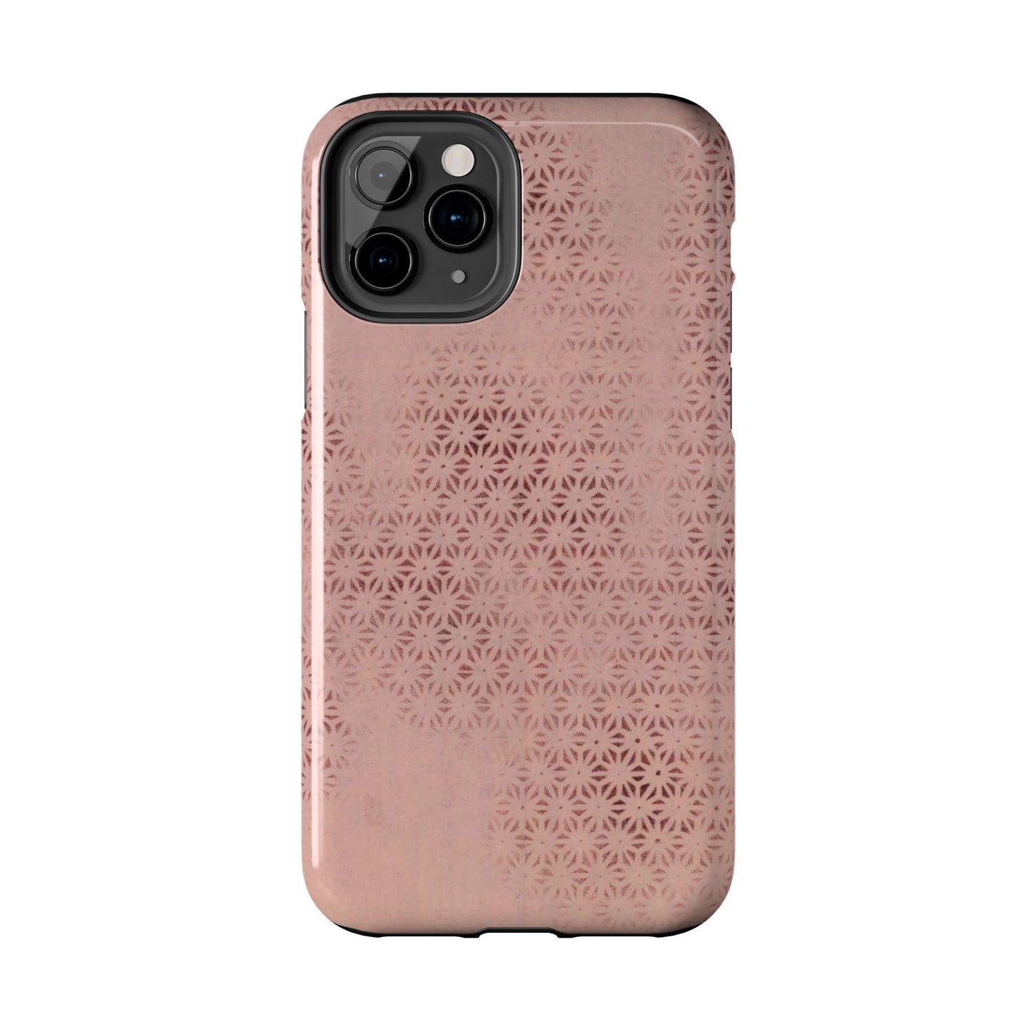 Taisho Era Pink Asanoha Phone Case | 1926 Japanese Chiyogami Art | Hemp Leaf Pattern