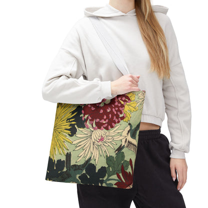 Japanese Chiyogami Floral Tote Bag – Traditional Washi Pattern Inspired by Taisho Era Design