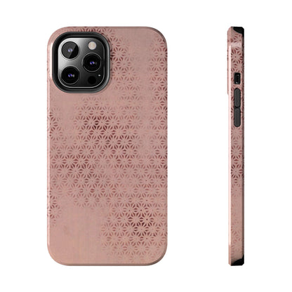 Taisho Era Pink Asanoha Phone Case | 1926 Japanese Chiyogami Art | Hemp Leaf Pattern