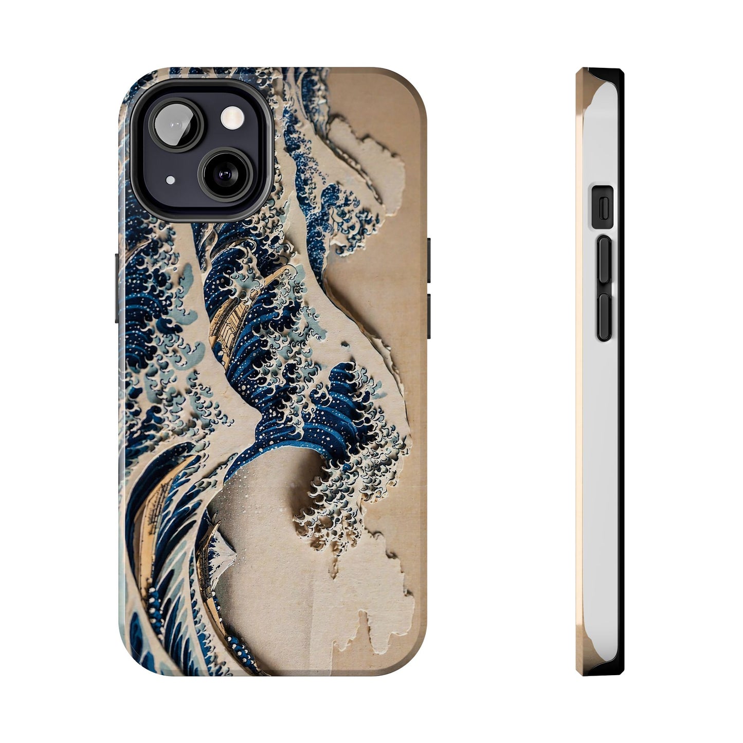 Great Wave 3D Shadow Relief Tough Phone Case – Hokusai Japanese Art