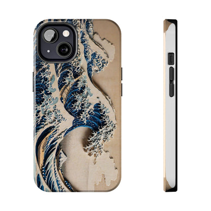 Great Wave 3D Shadow Relief Tough Phone Case – Hokusai Japanese Art