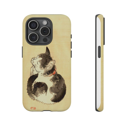 Sleeping Cat iPhone Case | Meiji Era Japanese Ink Painting | Ukiyo-e Art Phone Case | Vintage Japan Cat Gift