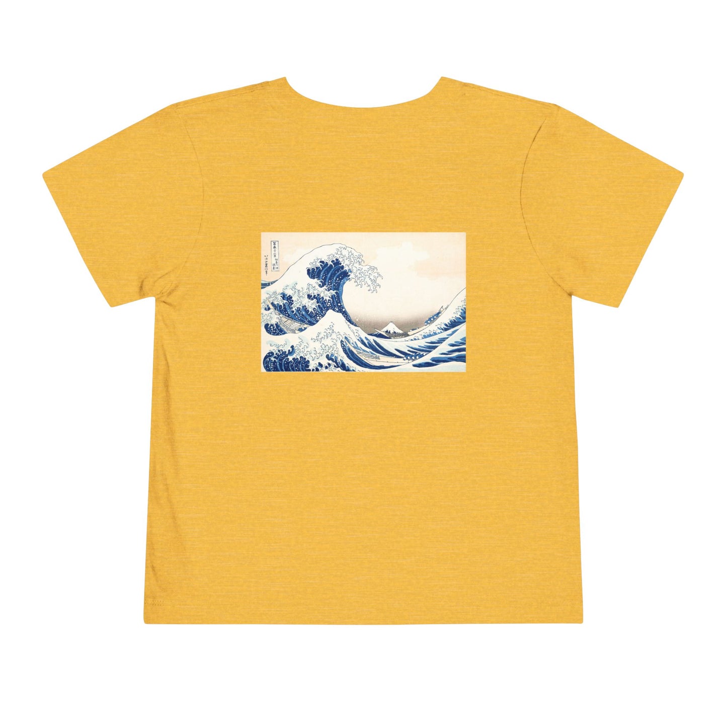 Great Wave off Kanagawa Toddler T-Shirt - Hokusai Japanese Art Back Print Kids Tee
