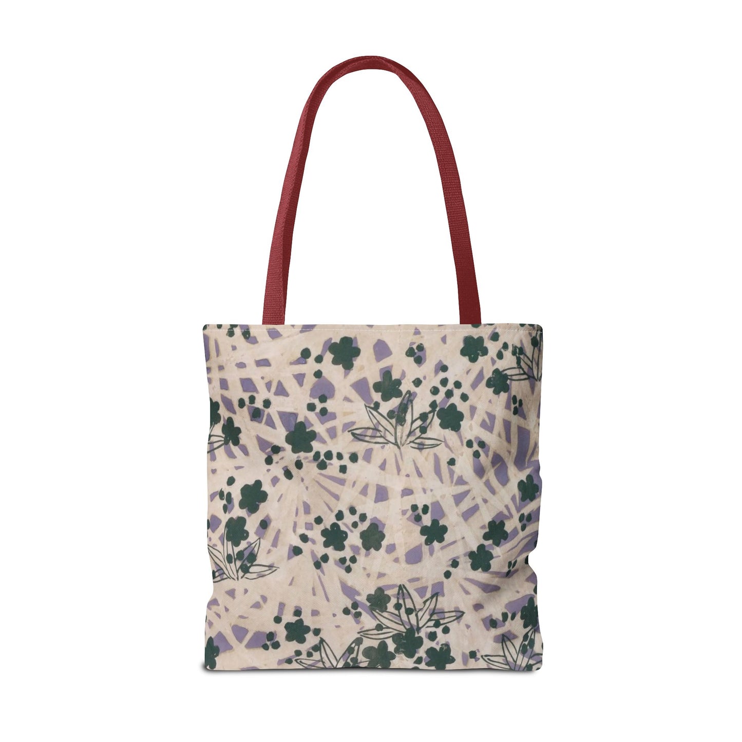 Meiji Era Bamboo & Flower Tote Bag | 1901 Zuan Hyakushu | Purple & Green Japanese Art