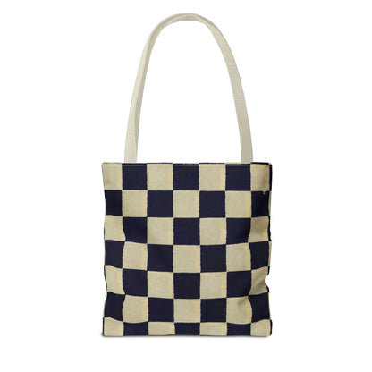 Black & White Ichimatsu Checkered Tote Bag – Japanese Traditional Pattern, Minimalist Everyday Bag