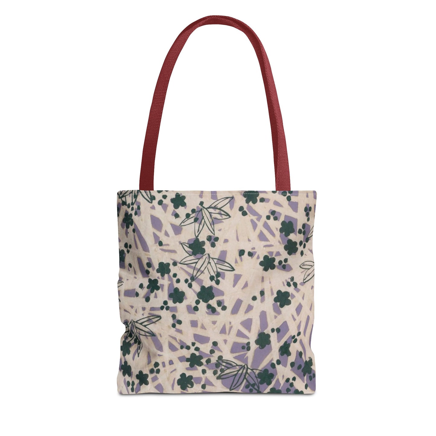 Meiji Era Bamboo & Flower Tote Bag | 1901 Zuan Hyakushu | Purple & Green Japanese Art
