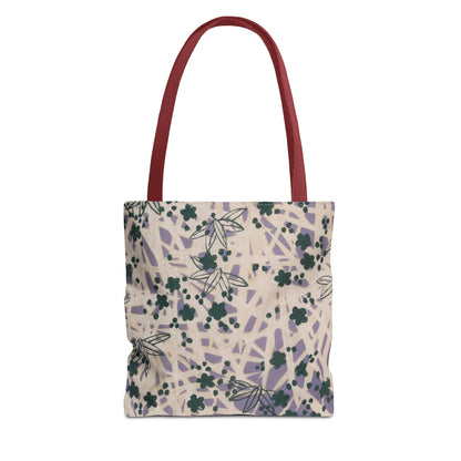 Meiji Era Bamboo & Flower Tote Bag | 1901 Zuan Hyakushu | Purple & Green Japanese Art