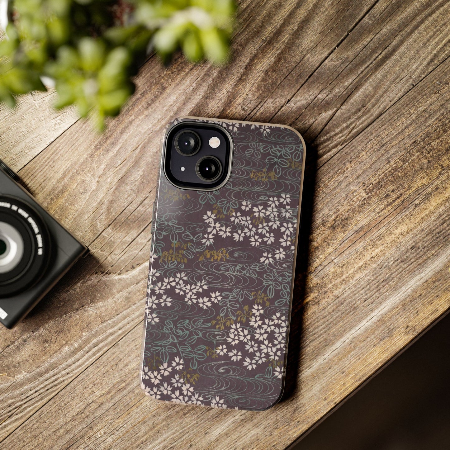 Meiji Era Sakura River Phone Case | 1901 Zuan Hyakushu | Wisteria Purple Japanese Art